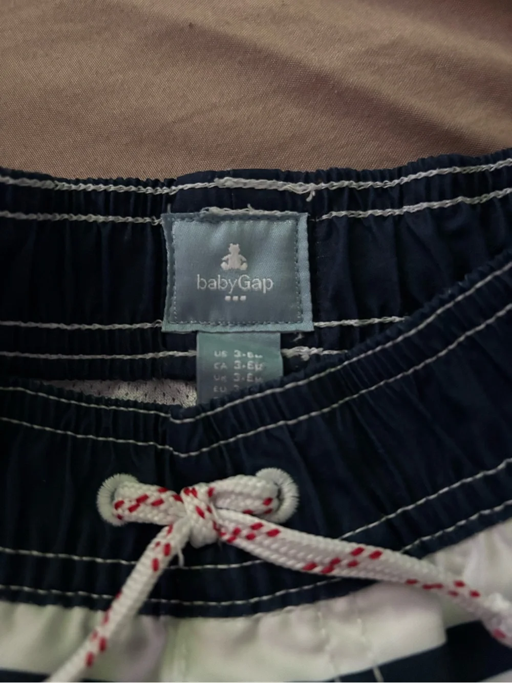 GAP Navy & White Striped Shorts with Red Star